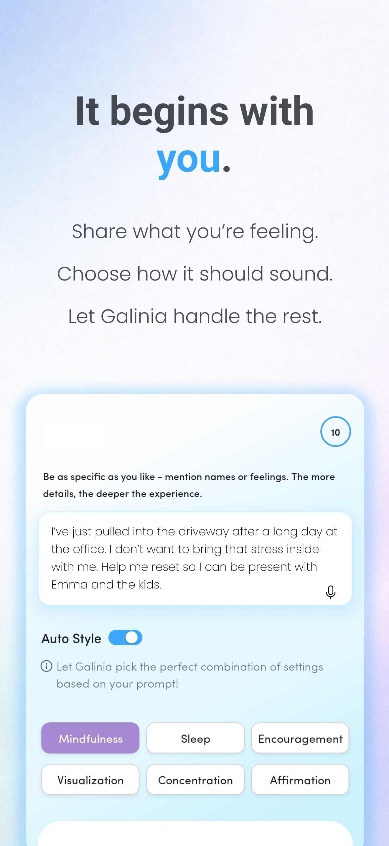 Galinia app screenshot